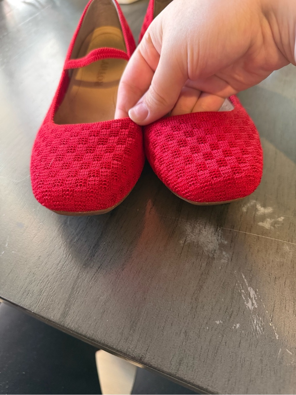Rothy's Women The Square Mary Jane Flats - Lollipop Red Size 7.5 - Picture 5 of 6